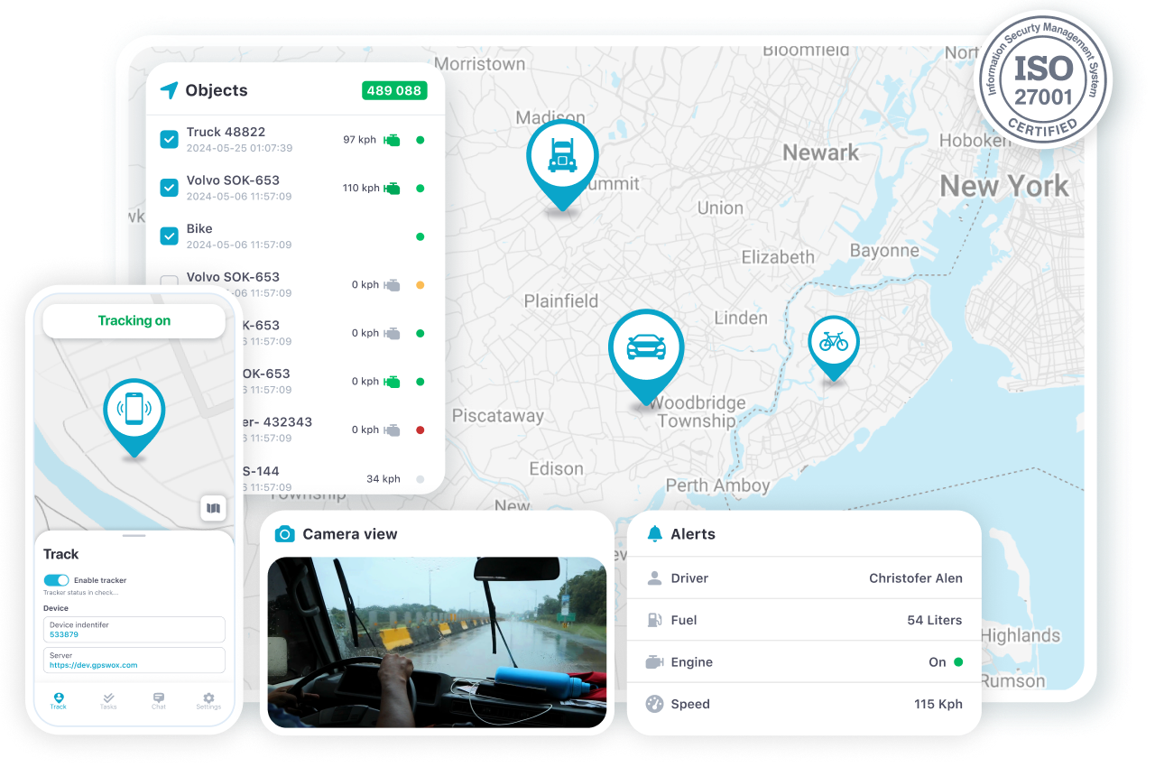 GPSWOX live tracking dashboard preview