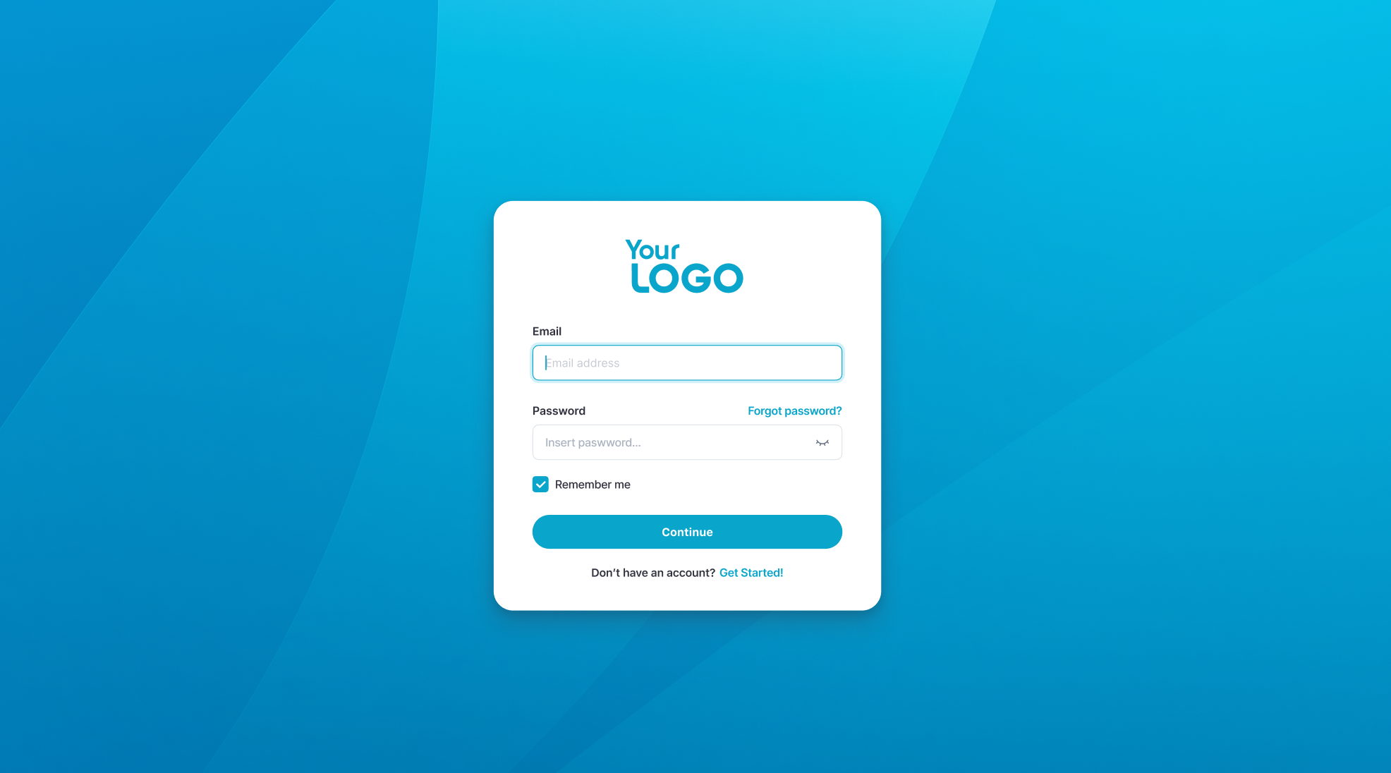 White label login page