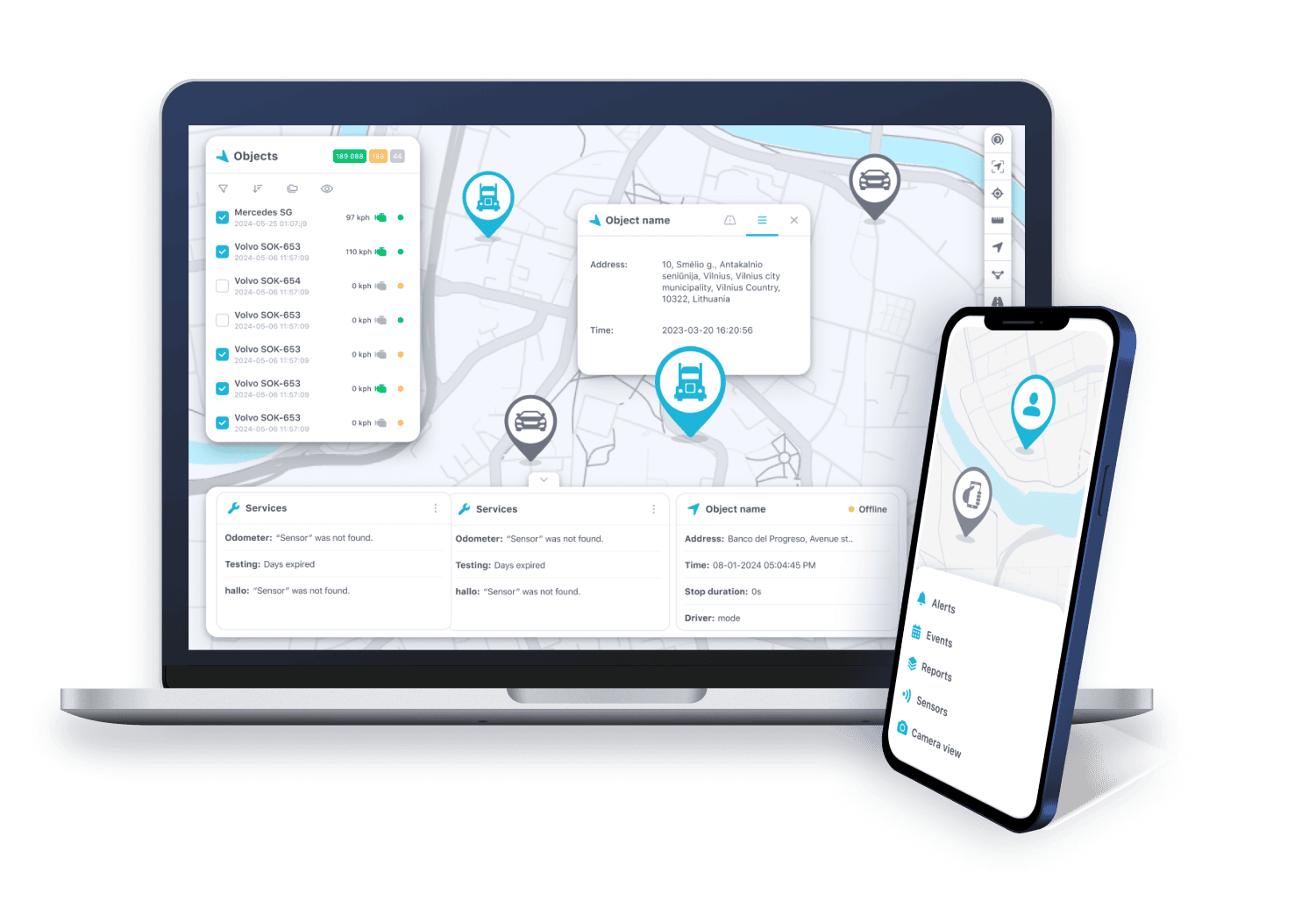 GPS tracking map on a laptop